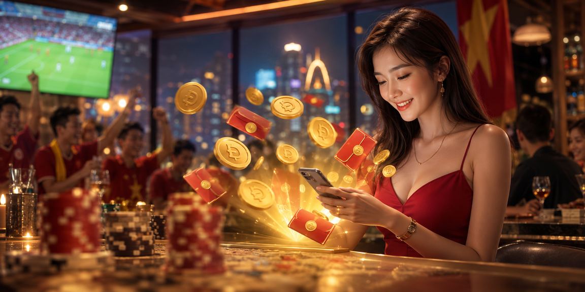 Người chơi tại Hà Nội tham gia nhận thưởng phong bao lì xì